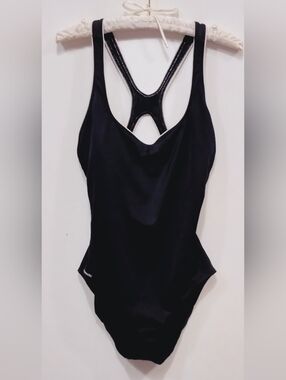 Speedo Black Racerback Women's One-Piece Swimsuit (#D-40)